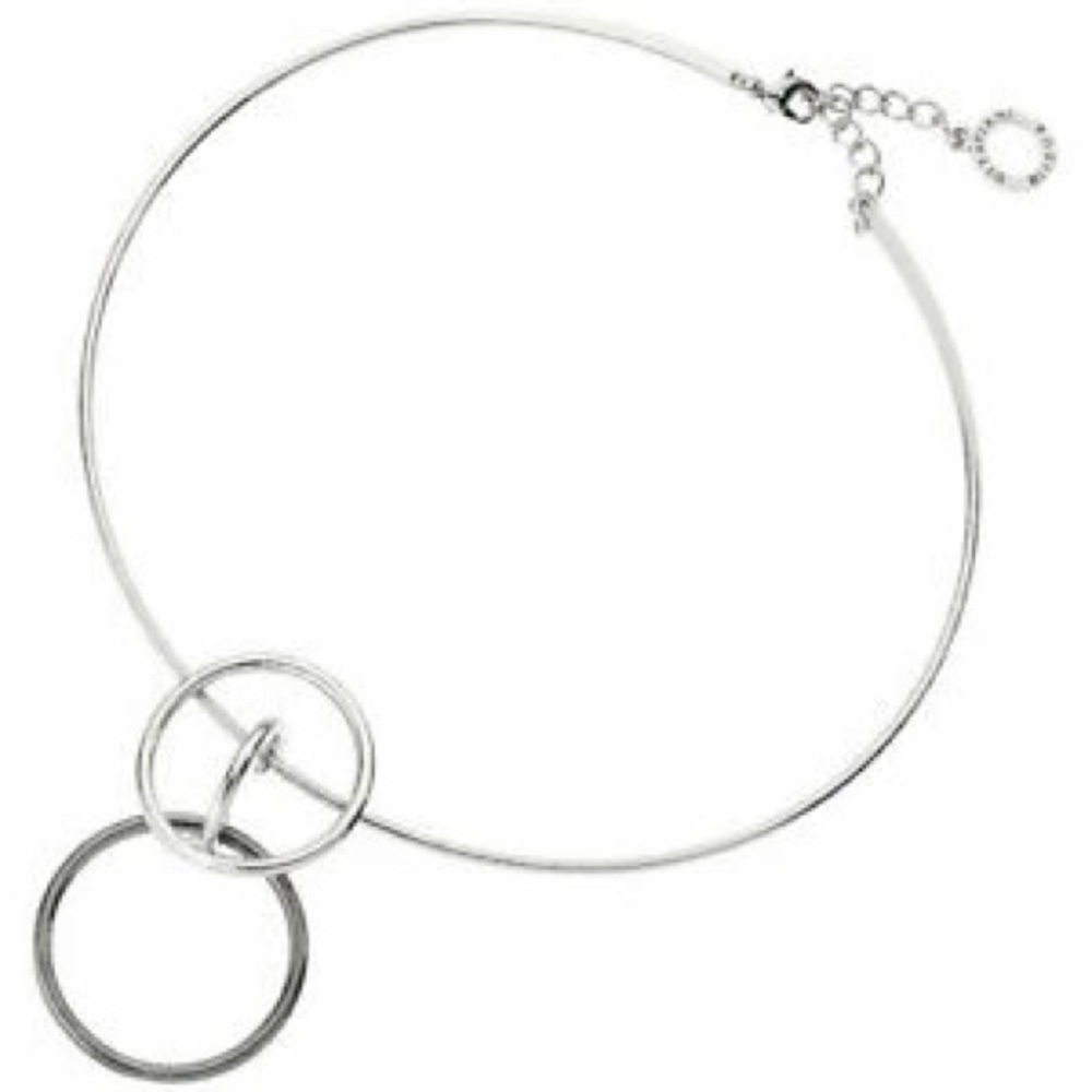 Elegant Silver Necklace with Interlocking Circles